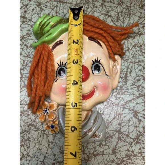 Vintage 1960's ENESCO-Japan Pair of Clown Wallhangings (Chalkware) E-8982 Stamp - Picture 4 of 8